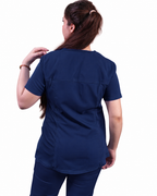 Balance by Dickies Women's V-Neck Rib Knit Panel Solid Scrub