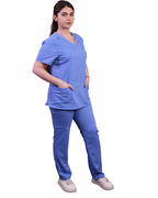 Balance by Dickies Women's V-Neck Rib Knit Panel Solid Scrub