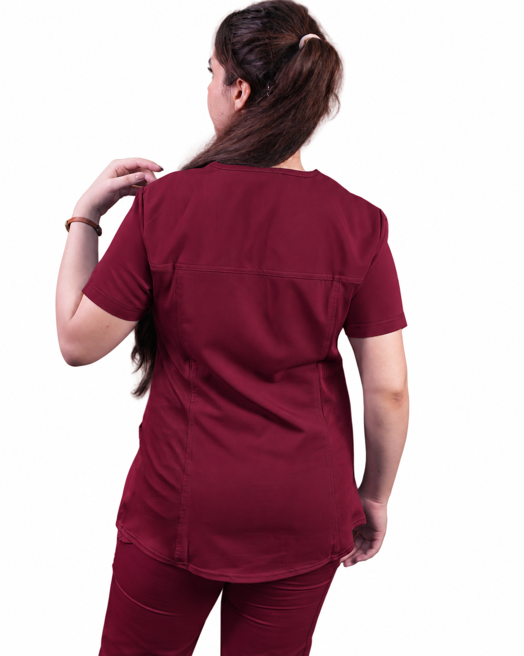 Balance by Dickies Women's V-Neck Rib Knit Panel Solid Scrub