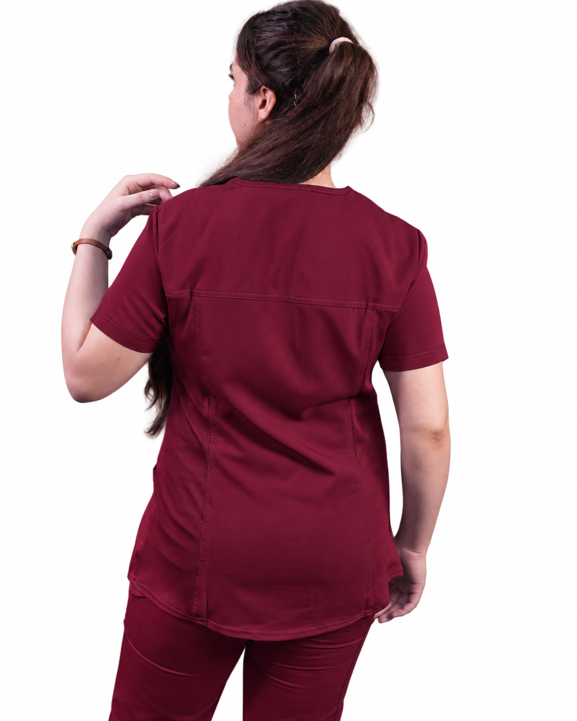 Balance by Dickies Women's V-Neck Rib Knit Panel Solid Scrub