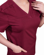 Balance by Dickies Women's V-Neck Rib Knit Panel Solid Scrub